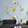 Image sans cadre bricolage grand mur muet personnalisé photo décorative salon famille horloge cadre personnalisé images 201212