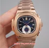 8 Style Selling High Quality Watches 40 5mm Nautilus 5980 5980R-001 18k Rose Gold Asia Mechanical Transparent Automatic Mens W289J