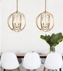 Nordic Gold Pendant Lights Modern Round Cage Hanging Lamp Loft Industrial Decor Dining Room Kitchen Lighting Fixtures Luminaire