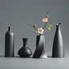 Modern keramisk vase kreativ svart bordsskiva vaser smutsropiska behållare blomma kruk hem dekor hantverk bröllop dekoration t200624