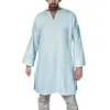 Chemise longue hommes hauts médiévaux hommes à manches longues T-shirt uni surdimensionné rétro Vintage tunique scène Costume chevalier haut 201202255R