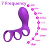 7 vitesses vibrateur anneau de vibrateur Penis cock vibrateur pour hommes retarder l'éjaculation G Clit de vagin Stimulation adulte sexe sexuelles couple