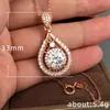 Crystal Water Drop Halsband Rose Gold Diamond Pendant Halsband Kvinnor Bröllop Fine Fashion Jewelry Will and Sandy Gift