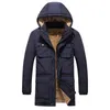 Hiver chaud hommes veste manteau décontracté automne polaire longue veste épaisse vêtements d'extérieur à capuche multi-poches vêtements masculins vers le bas Parka 201126