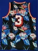 Camisa de basquete floral Penny Hardaway Dwyane Wade Allen Iverson Stephen Curry Alonzo Mourning All Stitched Black Top Quality