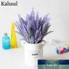 Lavendel Plastic Kunstbloemen Romantische Provence Paars Boeket met Groene Bladeren Bruiloft Thuis Tafel Decoratie Nepbloem