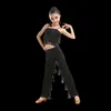 Latin Dance Dresses Ballroom Fringe Tassel Dress Pants Sequin Fringe Salsa Samba Costume Kids Children Girls height 110 -170cm1