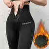 Hiver Chaud Yoga Leggings Femmes Fitness Yoga Pantalon Plus Velours Épaississement Sport Collants Taille Haute Abdomen Gym Workout Legins H1221