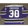 Mens #30 Gerry Cheevers Cleveland Crusaders 1974 CCM Vintage Home Hockey Jersey ou personalizado qualquer nome ou número Retro Jersey