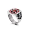 316 Stainless steel men's scottish rite ring retro masonic regalia red royal arch masons freemason masonic rings jewerly for gift