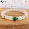 MG1292 Bracciale Mala da polso in malachite naturale di grado AAA Bracciale da donna in pietra di luna arcobaleno Quarzo rosa Energia Regalo per la festa della mamma