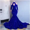 vestidos de noche azul de talla grande