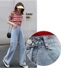 new women's jeans cotton loose high waist retro jeans wide leg jeans women casual simple fashion zipper Denim Trousers 201109