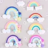 9PCS / Pack Couleur Aléatoire Belle Arc-En-Nuages Cupcake Gâteau Topper Gâteau Drapeaux Dessert Cuisson Décoration Pour Mariage Anniversaire Y200618