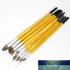 Oil Paint Brushes Art Stationery Long Tail DIY Art Supplies Wooden Handle Watercolor Brush Painting Pen 6Pcs Soft Wolf Hair