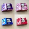 4 가지 색상 크리 에이 티브 비누 꽃 곰 선물 상자 발렌타인 데이 선물 발렌타인 데이 장식 장미 꽃 상자 무료 배송