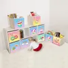 New Cartoon toy Box Folding Storage Bins Wardrobe drawer clothes basket kids toys organizer Y1113