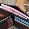 DHL50pcs portefeuille court hommes PU grille imprime deux porte-carte de crédit croisé pliable couleur mixte
