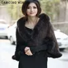 black cape fur collar