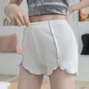 Sexy Short Leggings Women Fashion Summer Solid Slim Ruffle Pant Stretchy Fitness Underwear Breathable Legging Safety Pants1