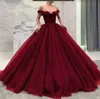 red wine ball gowns