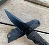 1 st toppkvalitet 7116 Flipper Folding Kniv 5CR15MOV svart titanbelagd dropppunktblad ABS + Rostfritt stålplåthandtag Kullager EDC-knivar