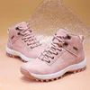 Tuinanle Women Ankle Snow Boot Winter Warm Plush Wedges Rubber Platform Faux Suede Lace Up Sexy Pink Ladies Shoes Botas Mujer Y200915 Gai