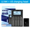 LIITOKALA LII-M4 4 SLOTS Batterie Smart Chargeur Smart Affichage LCD pour 18650 26650 21700 32650 20700 21700 16340 AA AAA Lithium Nimh Batterie rechargeable