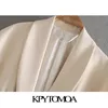 Kpytomoa femmes bouton simple bouton de blazer surdimensionné manteau vintage poches à manches longues en vrac