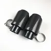 A pair Glossy Carbon Black Stainless Steel Universal Muffler Akrapovic Exhaust End Tips Auto Car Cover Styling1090497