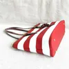 Date Femme Marine Stripe Sac PU Grand Sacs À Bandoulière Designer Femmes Sac À Main Deux Tons Chaînes Paillettes Fermeture À Glissière Souple Doux Seau Toile Rayures Rouges Et Blanches Cartable GM Noir