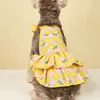 Dog vestido de sublimação Impressão Flor Cão De Cão Skin-Friendly Pet Princesa Vestidos Pets Sundress Summer Filhote De Verão Roupas Cat Saia Para Cães Pequenos Chihuahua S A295