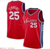 Cousu personnalisé Ben Simmons # 25 Maillot pour hommes Blanc gris bleu rouge Maillots de basket-ball Pas cher Hommes Femmes Jeunes