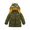 Ragazzi giacca per bambini cappotto giacca invernale ragazzo ragazza modello simpatico cartone animato orecchio caldo cotone giacca con cappuccio per bambini da 2 a 5 anni LJ201203