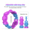 Pasqua Bambini Arcobaleno Tie-dye Push Poppers Bolle Braccialetto Giocattoli Decompressione Press Bubble Silicone Ansia Sollievo dallo stress Pioneer Rabbit Wristband Games T38HDOV