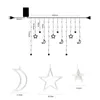 3.5M Moon2.5M Star Christmas Garland 220V Curtain LED String Fairy LED Light For Home Wedding Party Window Decoration Lighting 201203