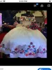 ホワイトサテン刺繍Quinceaneraドレスメキシコのテーマvestidos de Novia肩の弓コルセット背中甘い15ドレスプロングウッドボールガウン