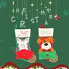 تخزين عيد الميلاد البسيطة جورب سانتا كلوز كوكي الحلوى للأطفال هدية حقيبة عيد الميلاد شجرة شنقا ديكور