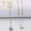 Fine4u n417 Collier pendentif musulman en acier inoxydable 6 mm perles de couleur en or