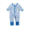 Baby Rompers maniche lunghe a doppia cerniera con cerniera con tuta in cotone stampare neonati e ragazze salti per neonati abiti casual m3997912904