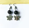 Ordre de style mixte Aile de palmier amour clé croix amour Taiji papillon pierre volcanique Lava boucles d'oreilles yoga Boucles d'oreilles lustre noir femmes Boucles d'oreilles