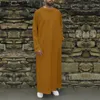 Incerun Män Islamic Arab Kaftan Muslim Abaya Solid Långärmad Loose O Neck Jubba Thobe Dubai Mellanöstern Mens Robes Plus Storlek