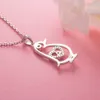 925 Sterling Prata Cute Penguin Love Pingente Colar com Zircônia Espumante 2020 Femininas Femininas Fábricas de Jóias Direto Vendas Q0531