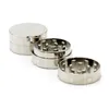 Silver herb grinders 2 Parts Crusher smoking accessories Tobacco Mini Zinc alloy Grinder easy to carry Cigarette