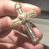 Lusso oro 18 carati squisita Bibbia Gesù Croce Collana con pendente per donna Uomo Crocifisso Fascino Gioielli con diamanti simulati Tre stili