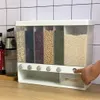 Cozinha Caixa de Armazenamento de Cozinha Vedação Comida Prensa Fresca Recipiente de Cereal Dispensador de Parede Montado Barrel à prova de umidade 201030