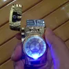 2 in 1 Jet Torch 쿼츠 시계 시계 담배 라이터 부탄 가스 리필 할 수있는 Windproof Blue Scorch 불꽃 금속 부엌 용 독수리 Gecko Belt Gold