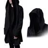 Men's Hoodies Sweatshirts Men Hooded Sweatshirts with Black Gown Hip Hop Hoodies Long Sleeve Gothic Cloak Outwear Jacket Plus Size 201103