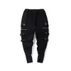 Fashion Drawstring High Quality Joggers Black Sweatpants Ribbon Hip Hop Men Streetwear Casual Trousers Cross-Pants 201128