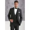 Homens bonitos homens formal carvão vegetal fino trajes feitos alfaiate feitos noivos groomsmen terno de casamento smoking (jaqueta + calça + colete) 201106